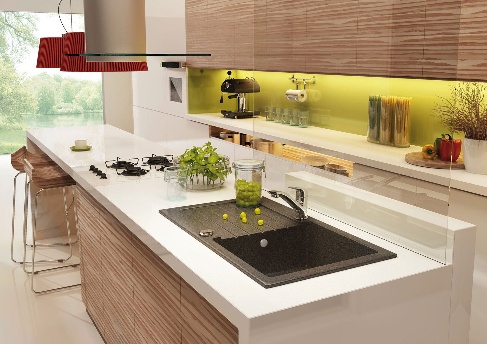 Granīta izlietne ar jaucējkrānu Zorba 580 x 440 x 164 antracīts - N1 Home