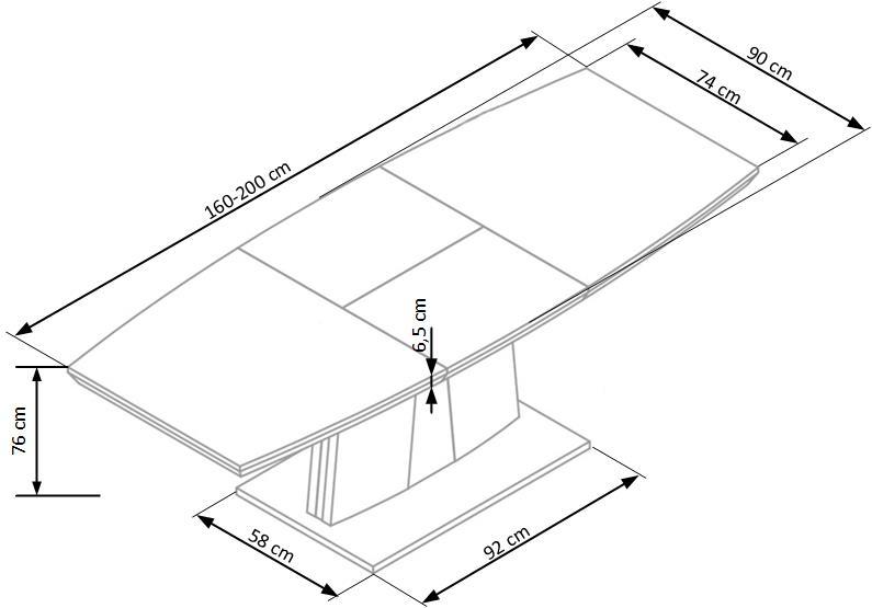 RL sonoma ozols palīgamais galds, prestige līnija 160÷220/90/76 cm