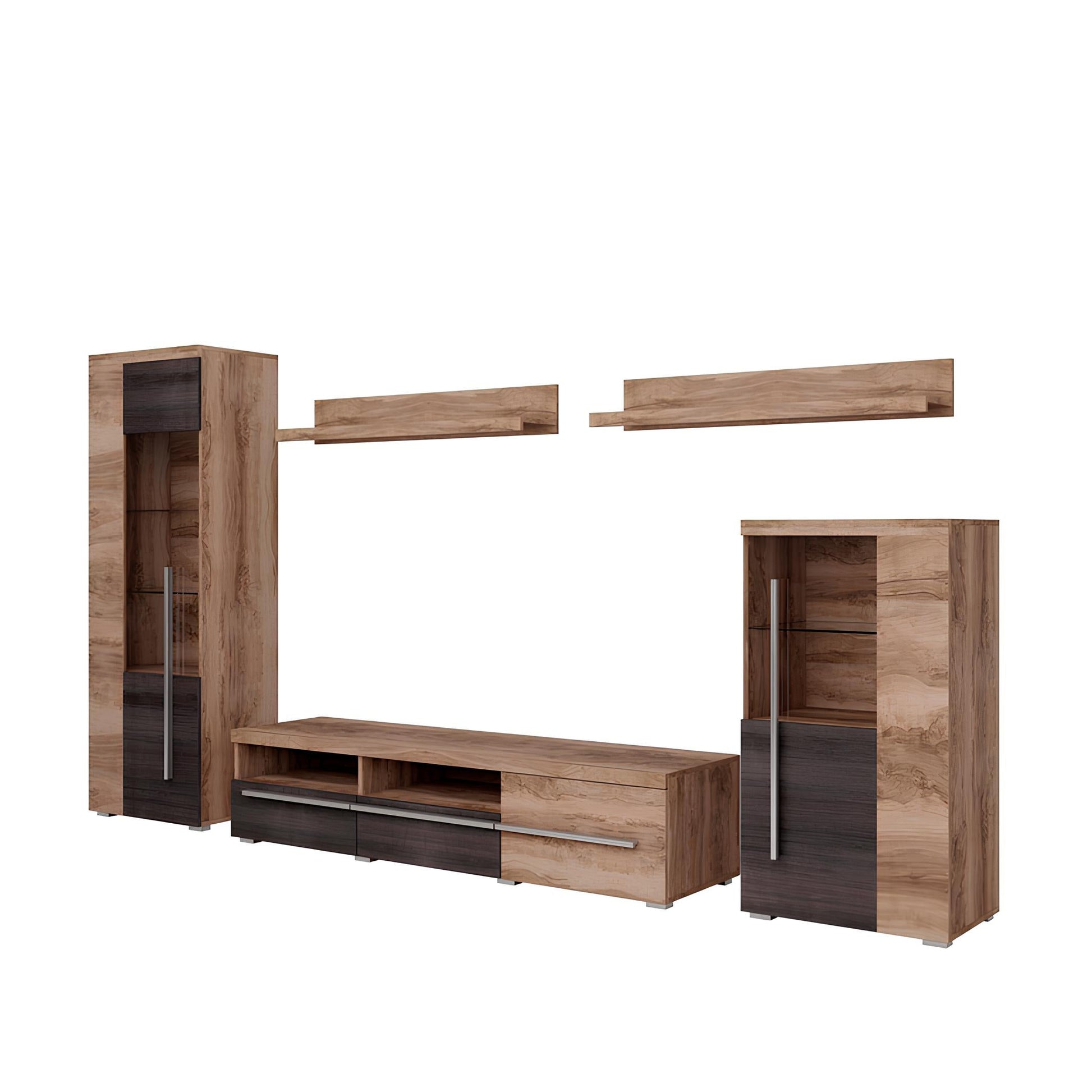 Sienas bloks Rogos 370/160/40 cm touchwood/satīna nusbaum - N1 Home