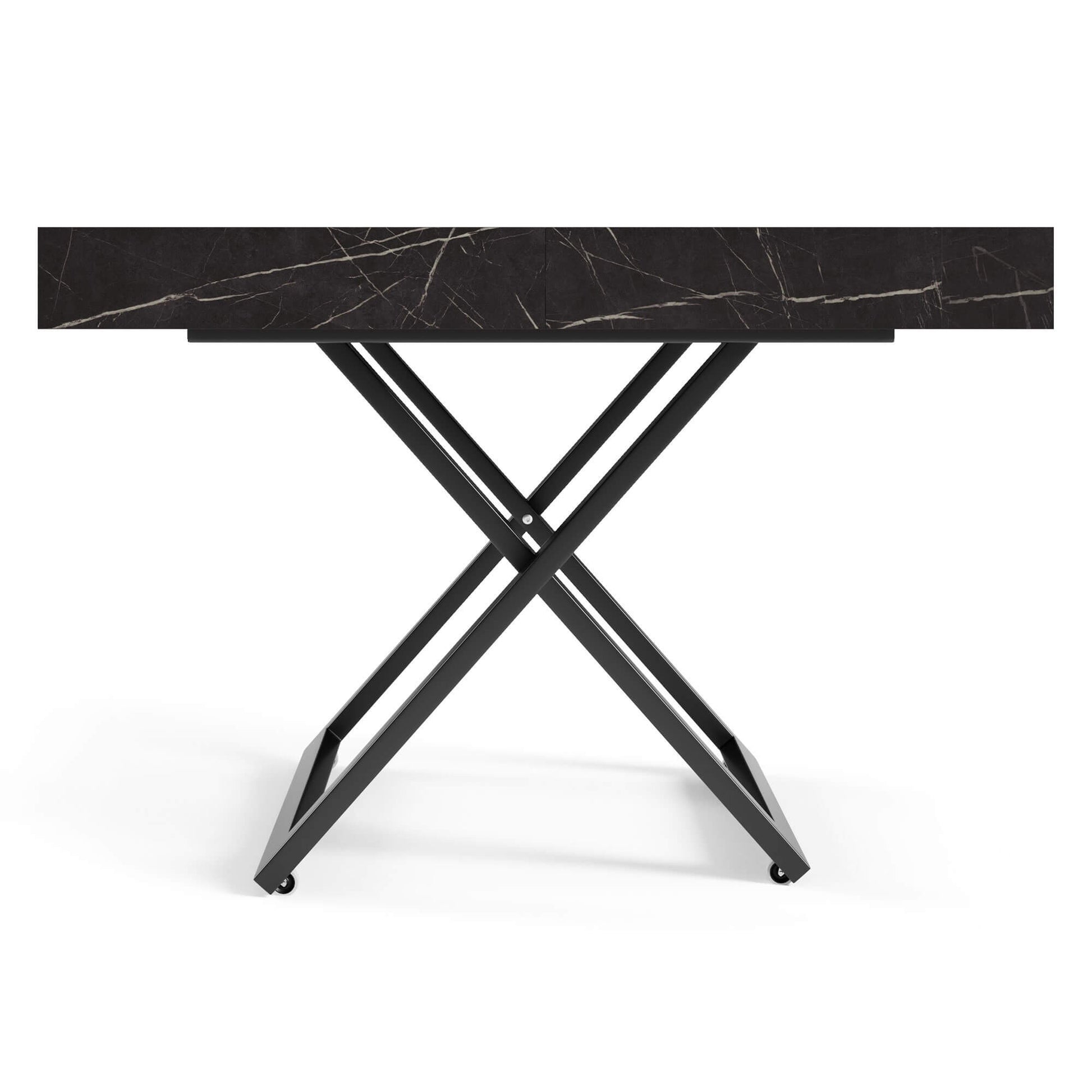 Galds Tiks U 27-80/120-200/80 cm melns Pietra Grigia - N1 Home