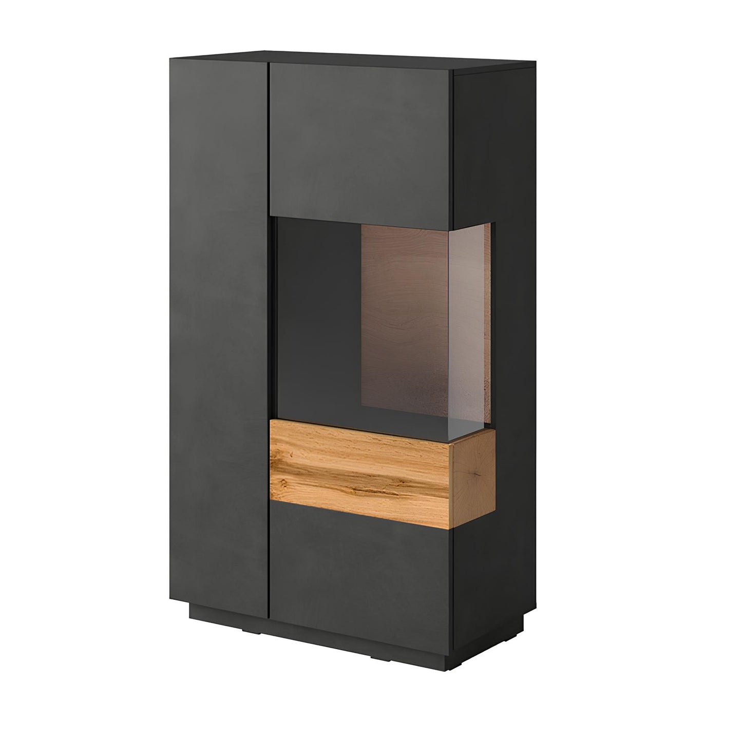 Skapis Solani 80/139/40 cm antracīts/Votan ozols