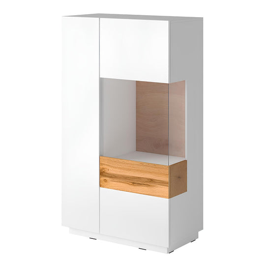 Skapis Solani 80/139/40 cm balts/Votan ozols - N1 Home