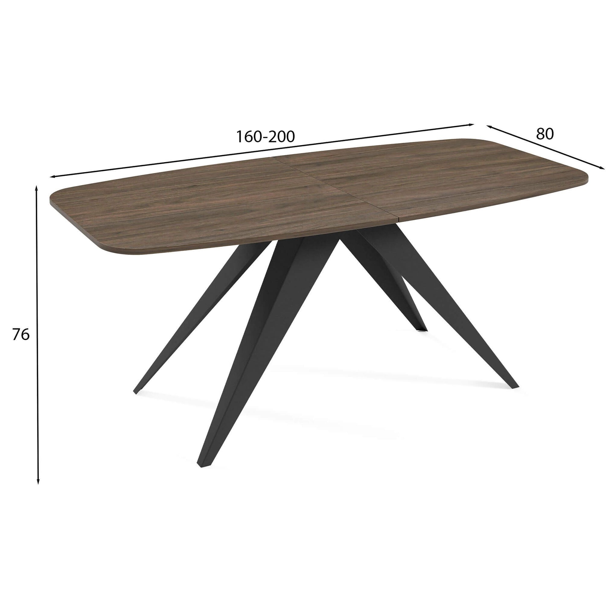 Galds Fery 76/160/80; 76/180/90 cm tumši pelēks Čikago/kašmirs - N1 Home