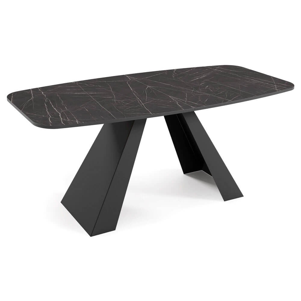 Galds Myra 160/76/80 cm melns Pietra Grigio - N1 Home