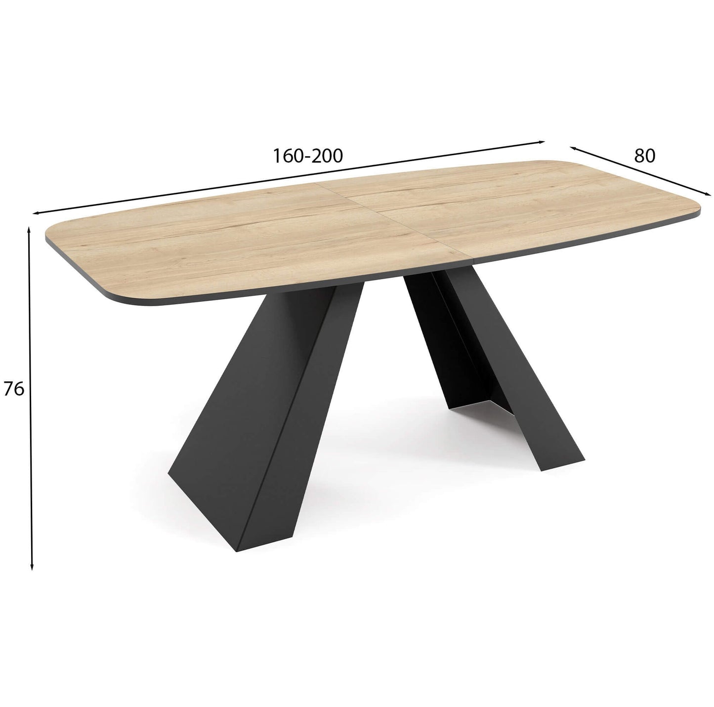 Galds Myra 160/76/80 cm Arktiks  balts - N1 Home