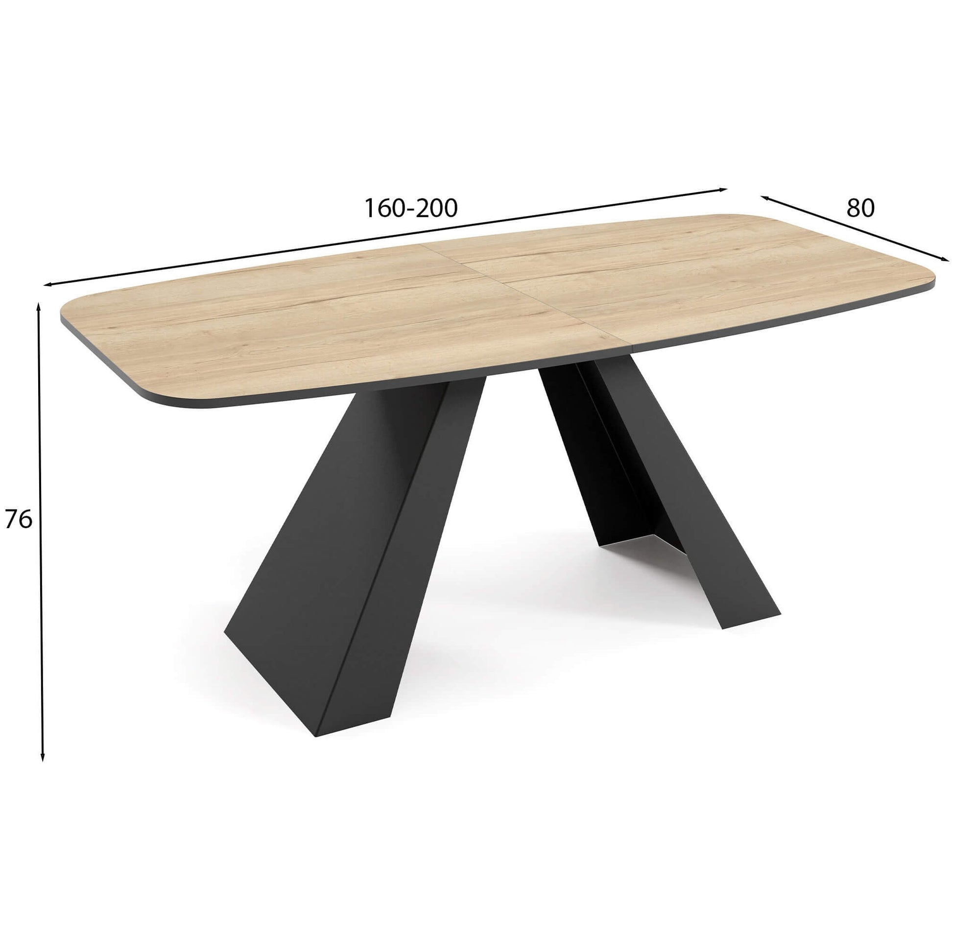 Galds Myra 160/76/80 cm kraft zelts ozols - N1 Home
