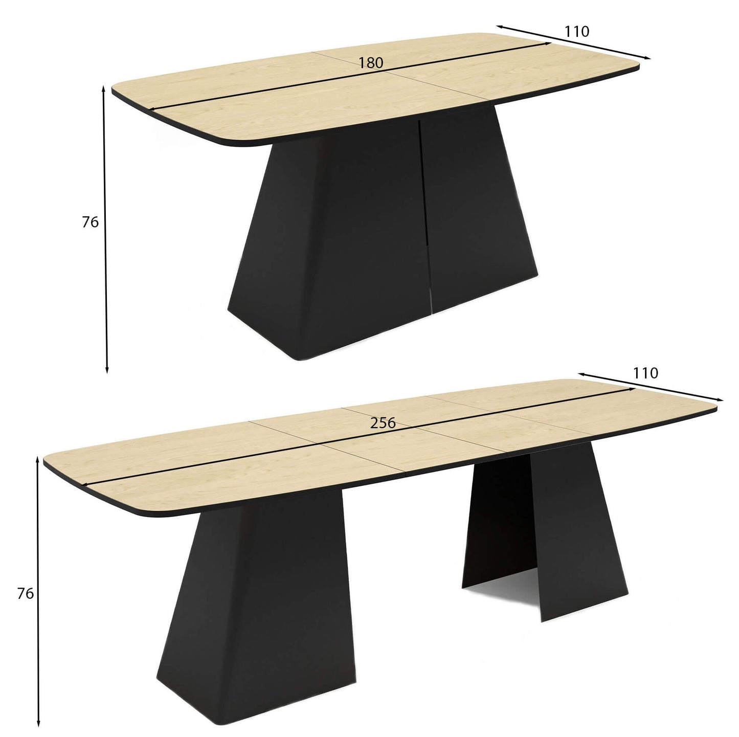 Galds Novaus 180-256/76/110 cm Cremona terrakota - N1 Home