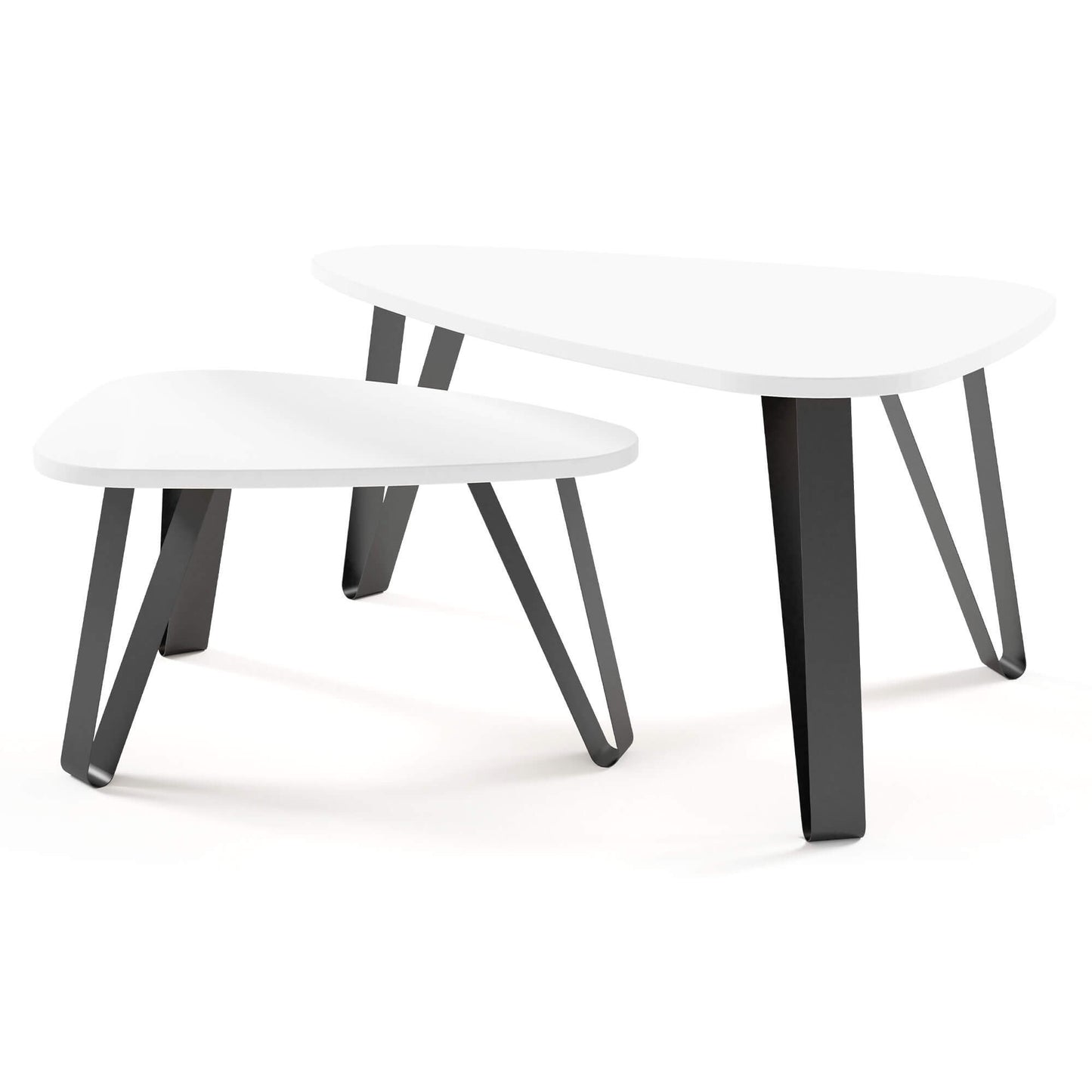 Kafijas galds (2) Ovači 94/60/42 cm Arktiks balts/melns - N1 Home