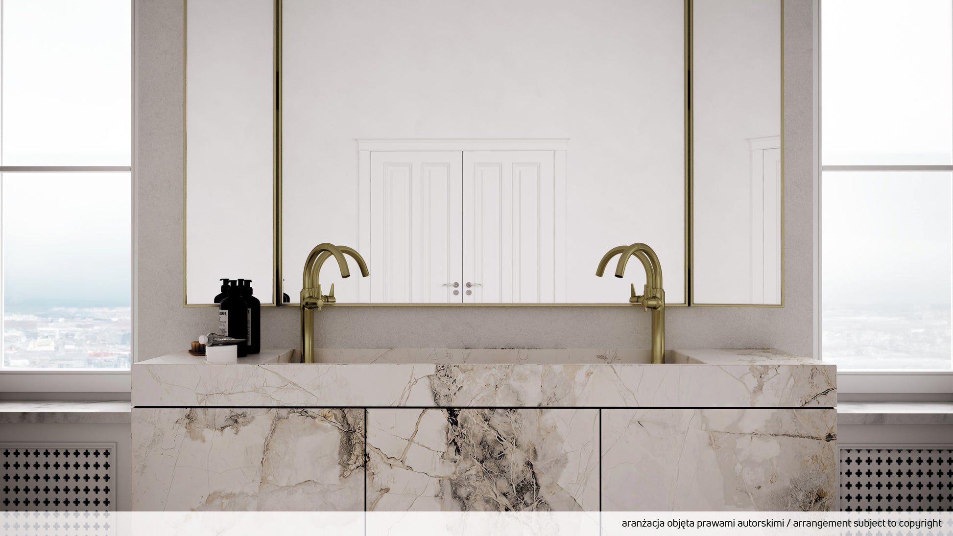 Izlietnes maisītājs, augsts Temisto 227 mm brass - N1 Home