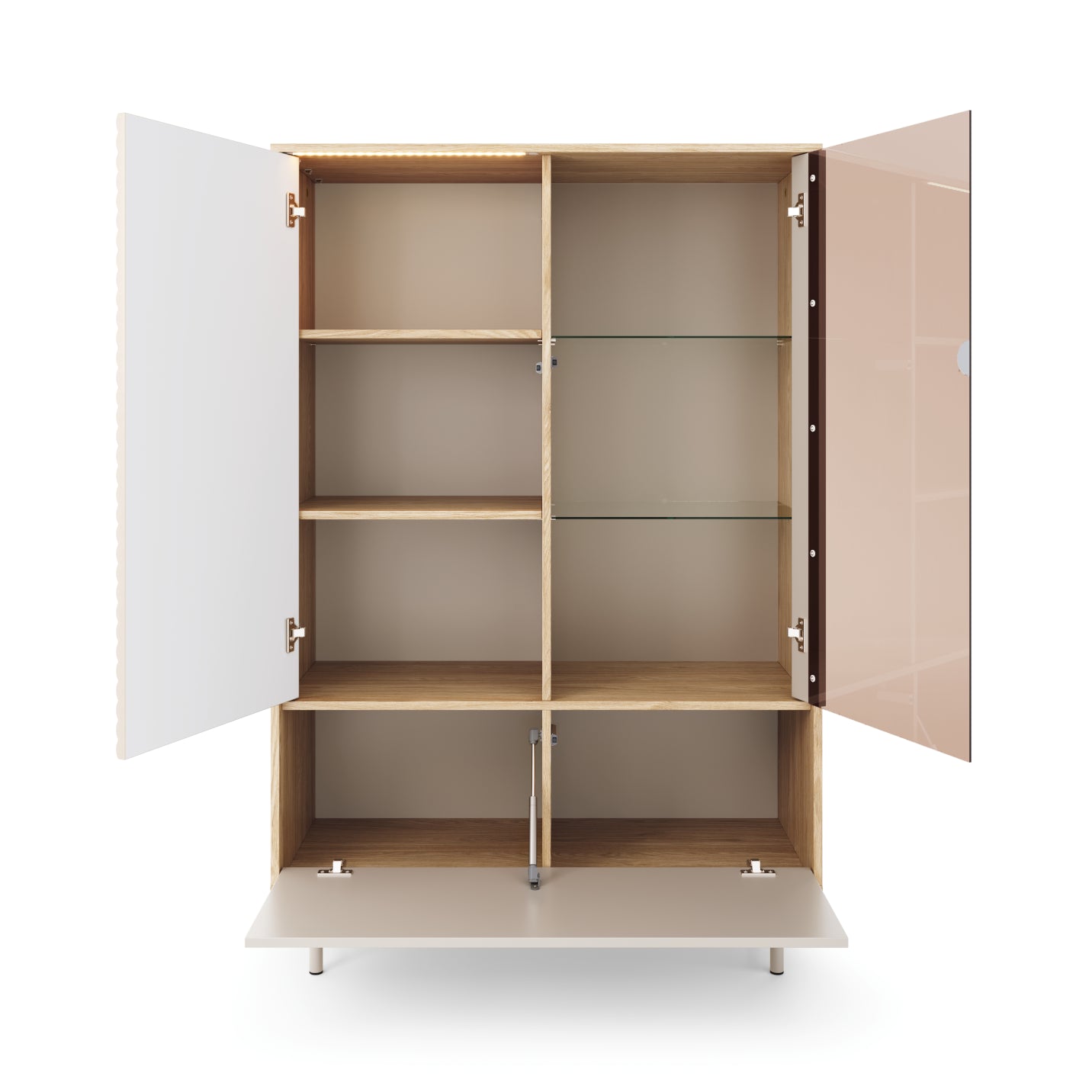 Skapis Tilipa 100/40/152 cm kašmirs/ellots ozols