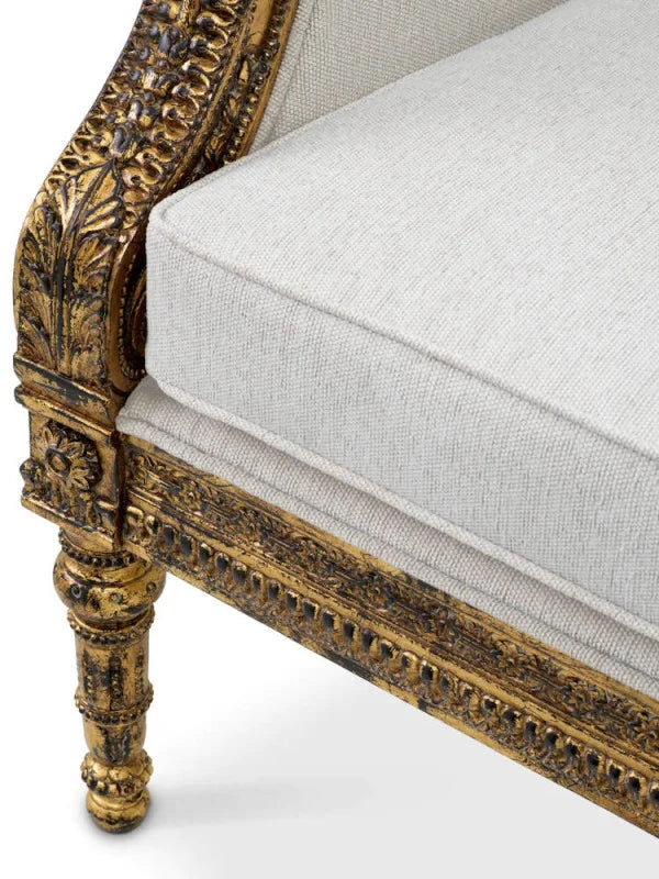 Krēsls Georges Jacob Eichholtz 1220/70/101 cm Sentier cream | Antique gold finish - N1 Home
