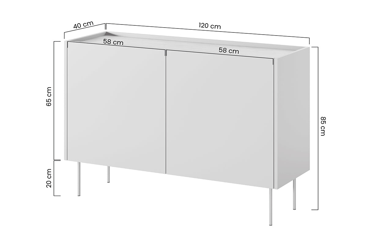 TURIN kumode 120/85/40 2 atvilktnes kašmirs