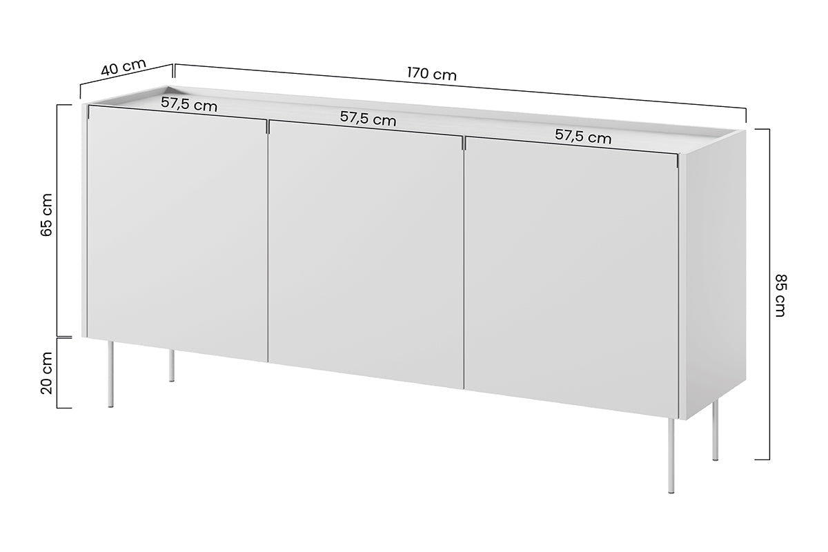 TURIN kumode 170/85/40 melns