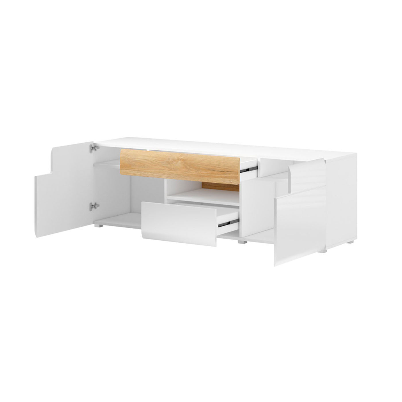 TV skapis Tola 159/39/47 cm antracīts/Grandson ozols - N1 Home