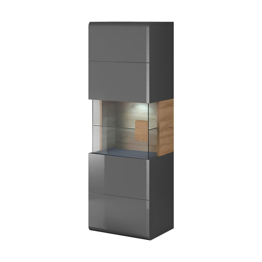 Skapis Tola 53/39/159 cm antracīts/Grandson ozols - N1 Home