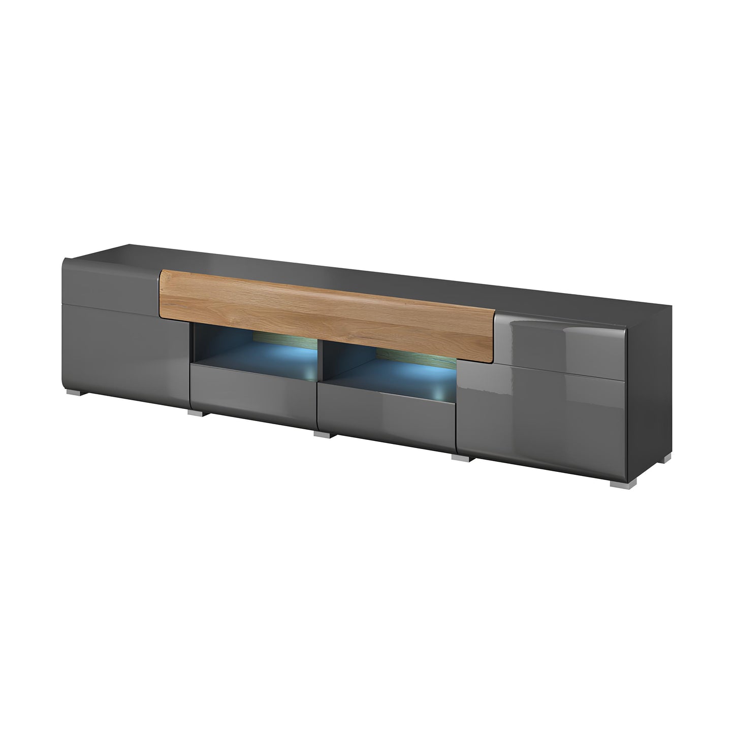 TV skapis Tola 208/39/47 cm antracīts/Granson ozols - N1 Home