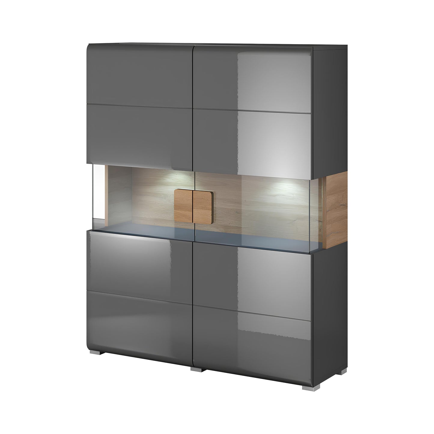 Kumode Tola 122/39/152 cm antracīts/Grandson ozols - N1 Home