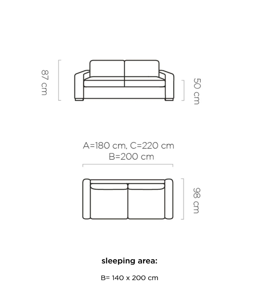 Dīvāns Vanilla 200/98/87cm, PUENTE 06 - N1 Home