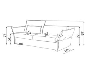 Dīvāns Verona Befame 195/98/106; 221/98/106 cm jūras zils - N1 Home