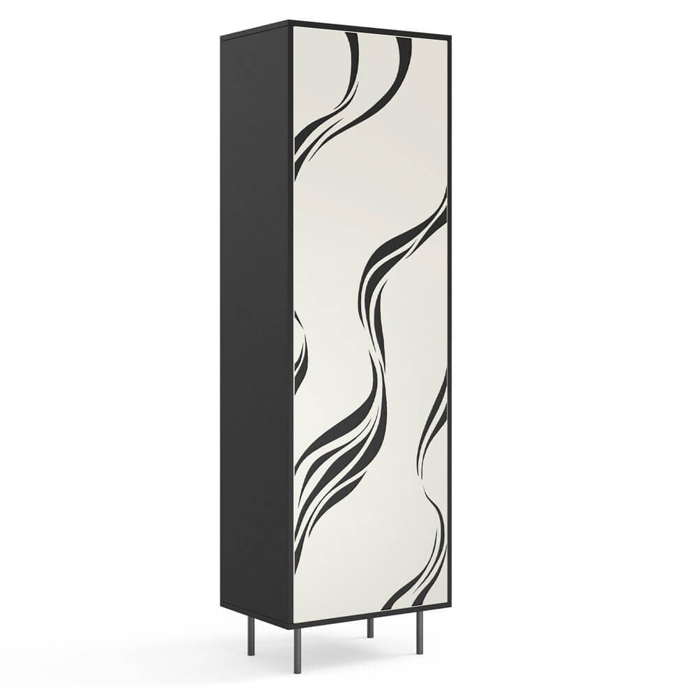 Skapis Vinto 200/60/42 cm melns/kašmirs - N1 Home