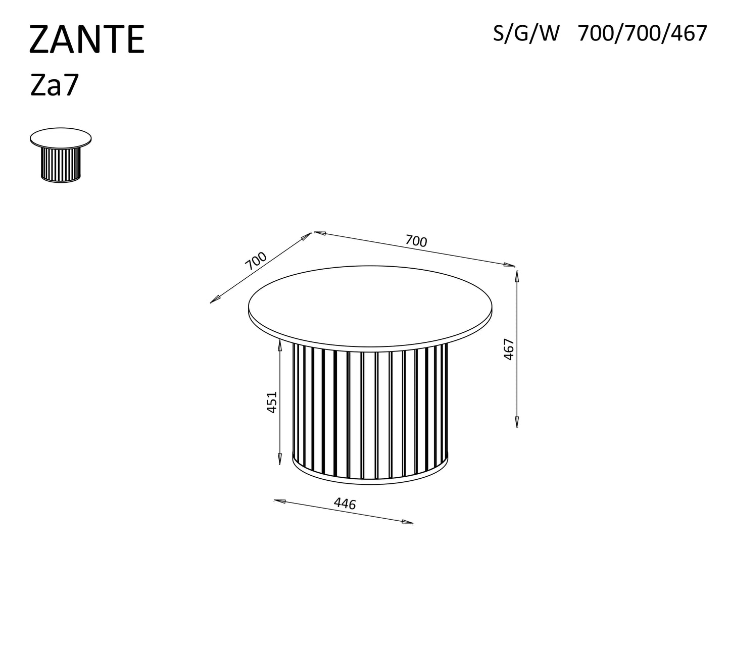 Kafijas galds Zanto 70/70/46 cm kašmirs