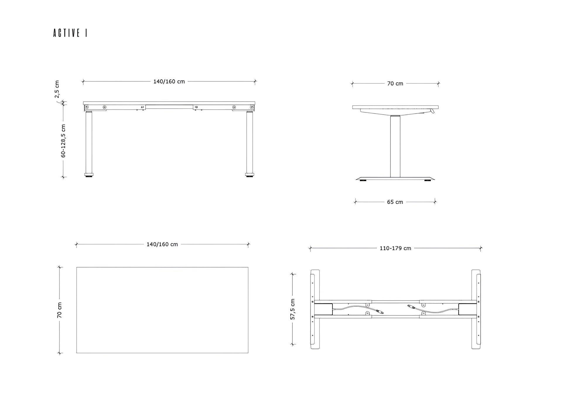Galds Aktiva I 140;160/70 cm balts/valrieksts - N1 Home