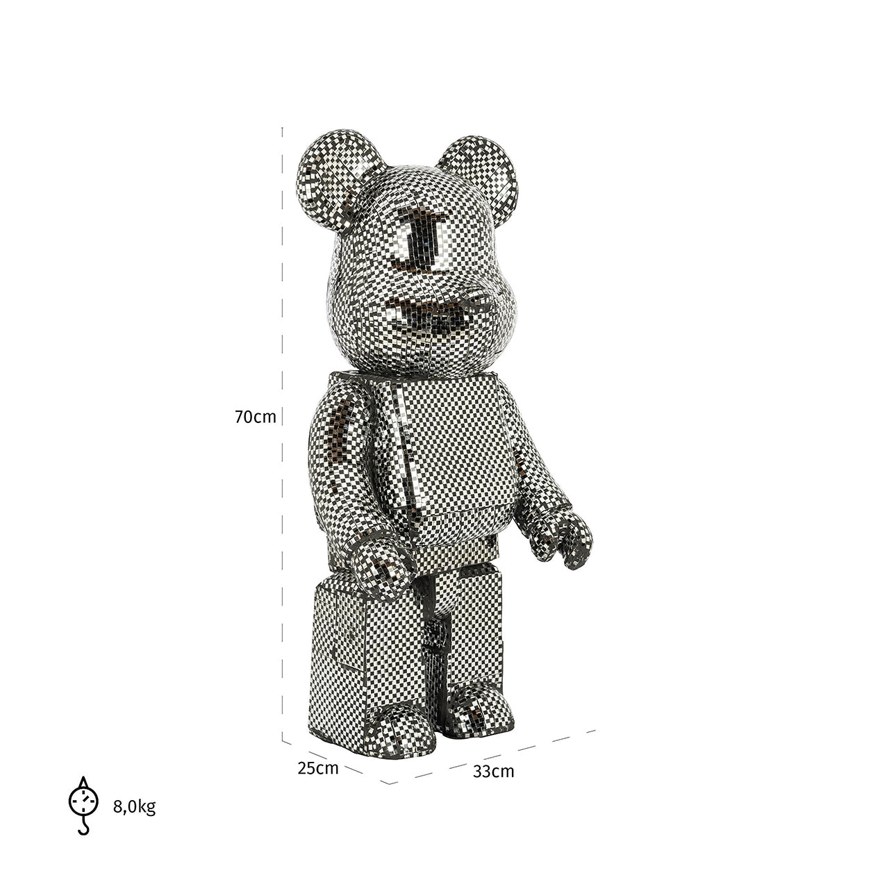 Dekoratīvs priekšmets Richmond Interiors Bear 70/32/25 cm sudraba - N1 Home