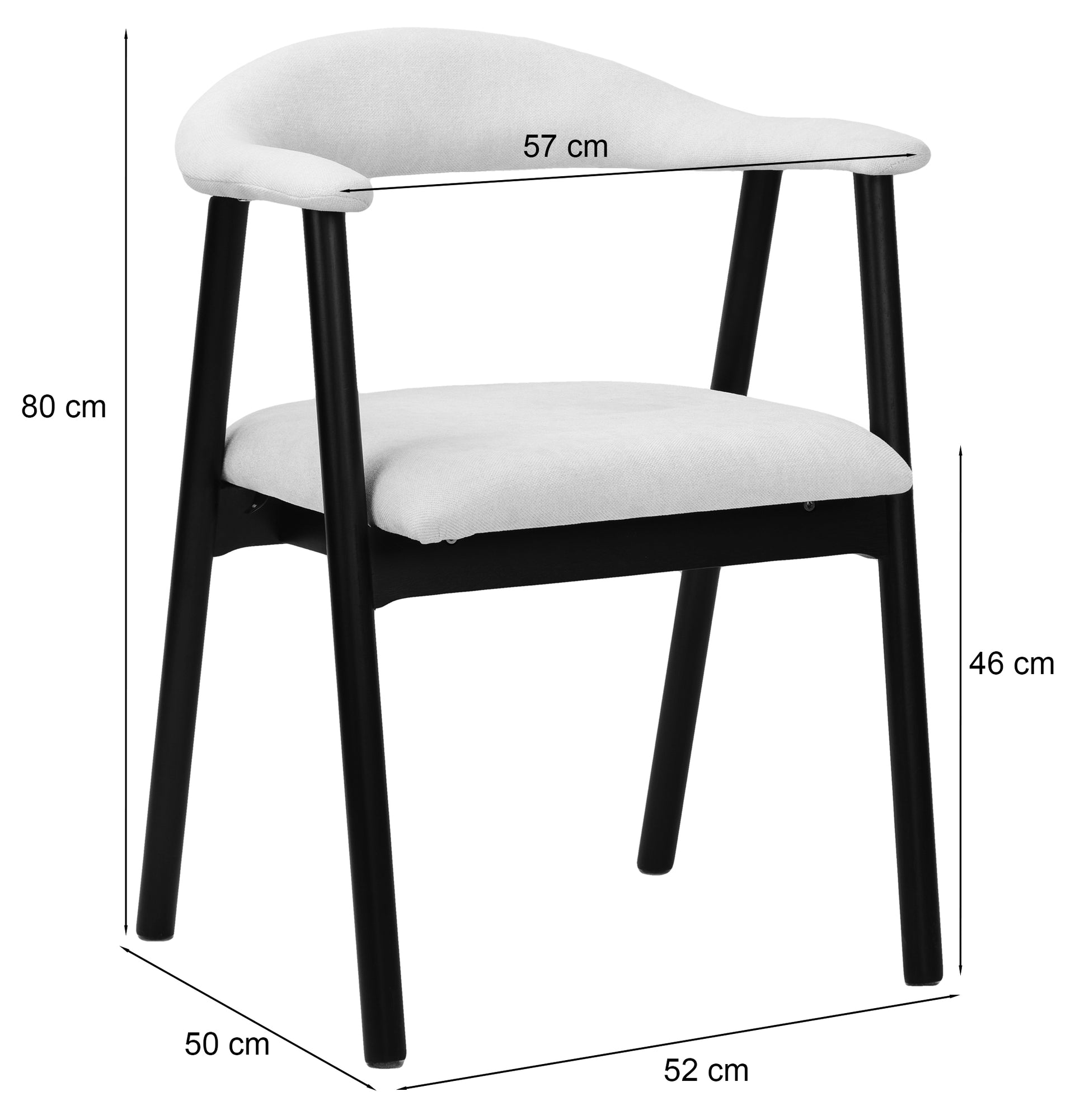 Krēsls Depe 80/52/50 cm gaiši pelēks bukle/ozols - N1 Home