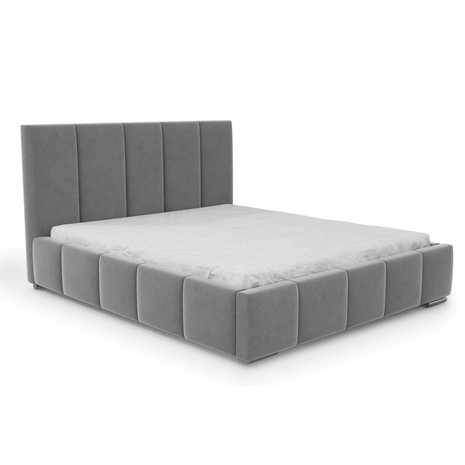 DOBERA Mīkstā gulta 140/160/180x200 cm ar glabātuvi, pelēka, hidrofobā audumā - N1 Home