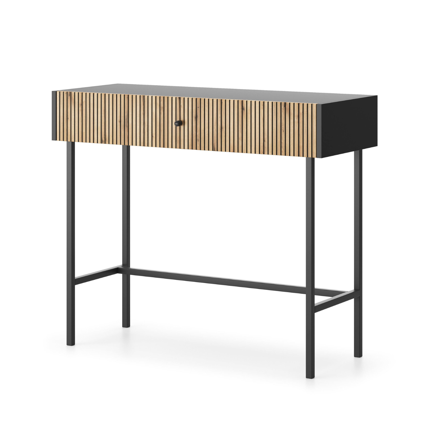 RENOS Tualetes galdiņš ar atvilktni, 93 cm, melns/ozols - N1 Home