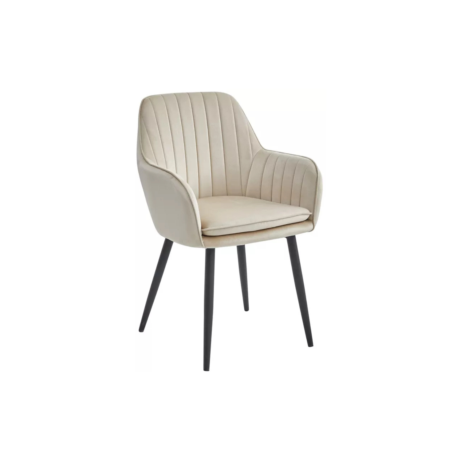 MERSYM Polsterēts krēsls no bēšā samta - N1 Home