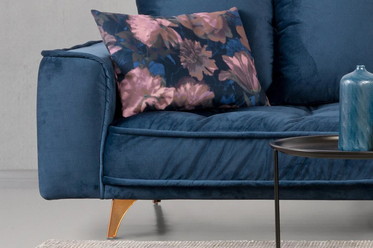 Dīvāns Belavio Befame 150-185/256-288/175-210 cm zils - N1 Home