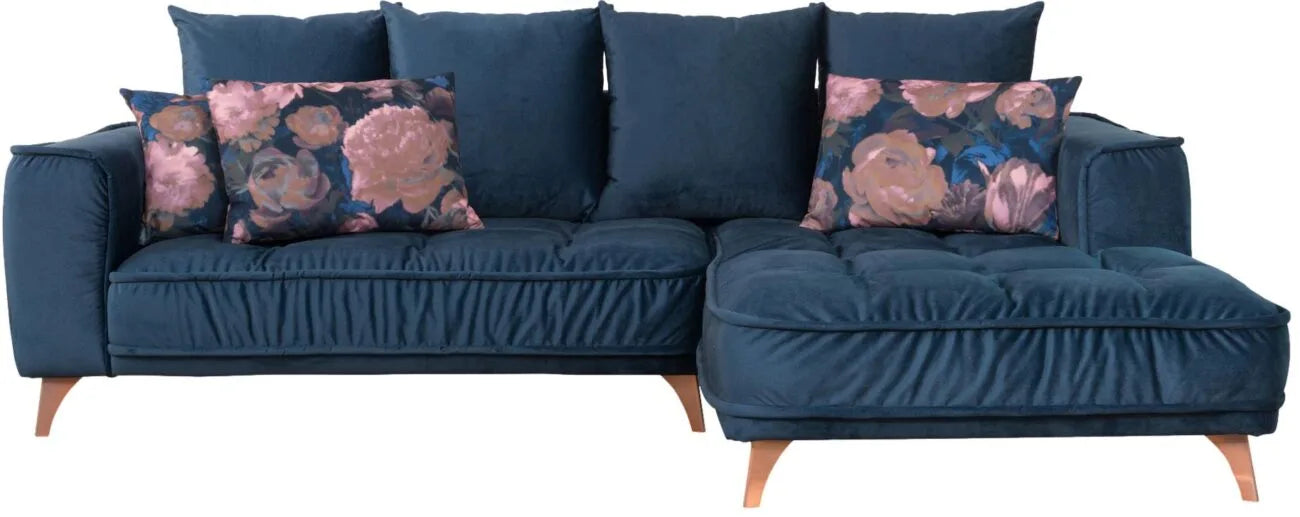 Dīvāns Belavio Befame 150-185/256-288/175-210 cm zils - N1 Home