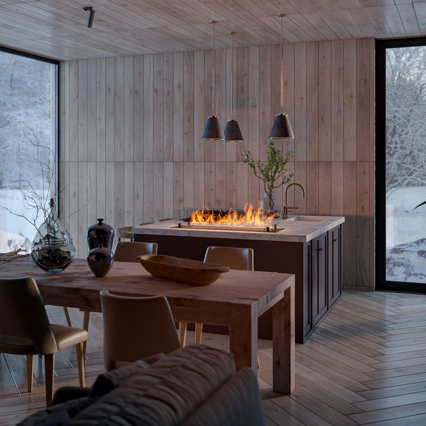 Biokamīns InseSlim 60;80;100;120;150;200/37/85 cm melns - N1 Home