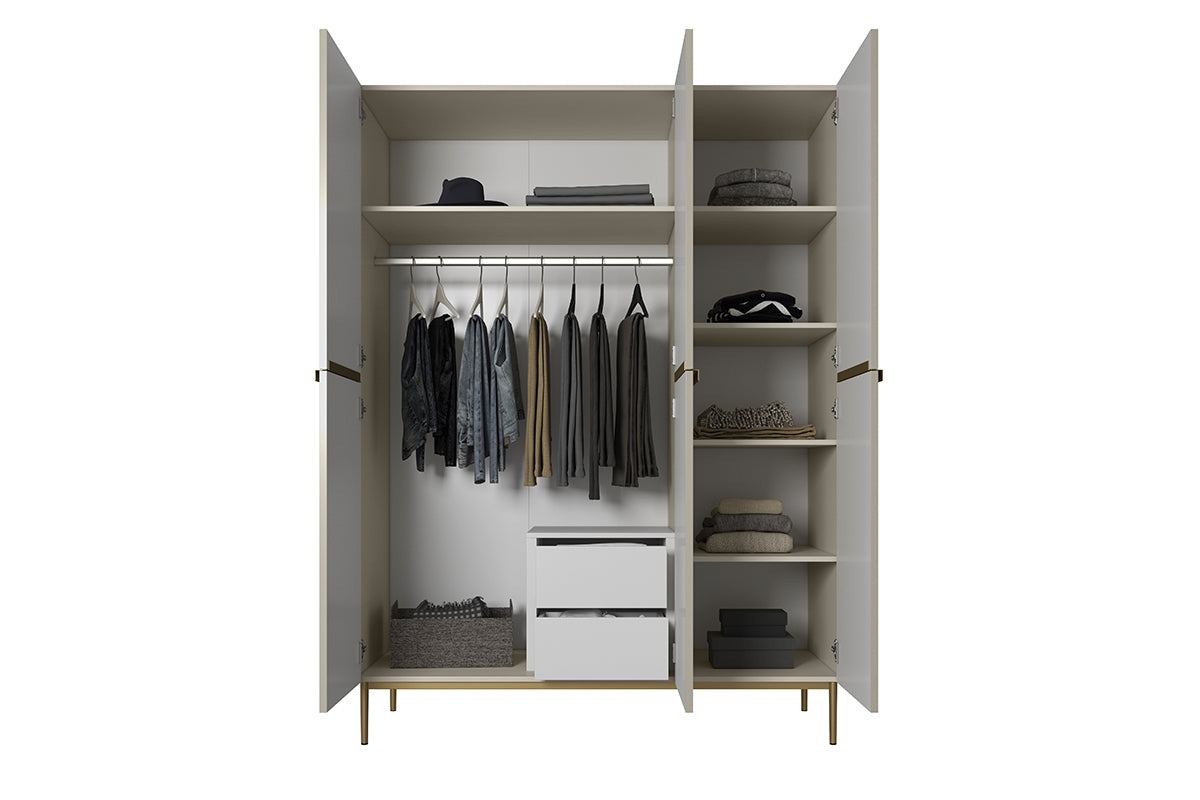 Skapis AUSTIN ar atvilktņas zelta 150/220/62 kašmirs - N1 Home