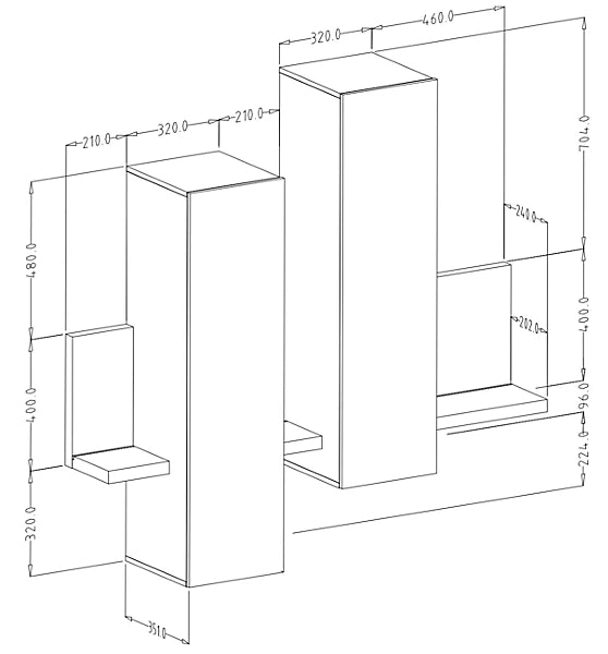 Skapis Botas 152/235/142 cm balts/betons Kolorādo - N1 Home