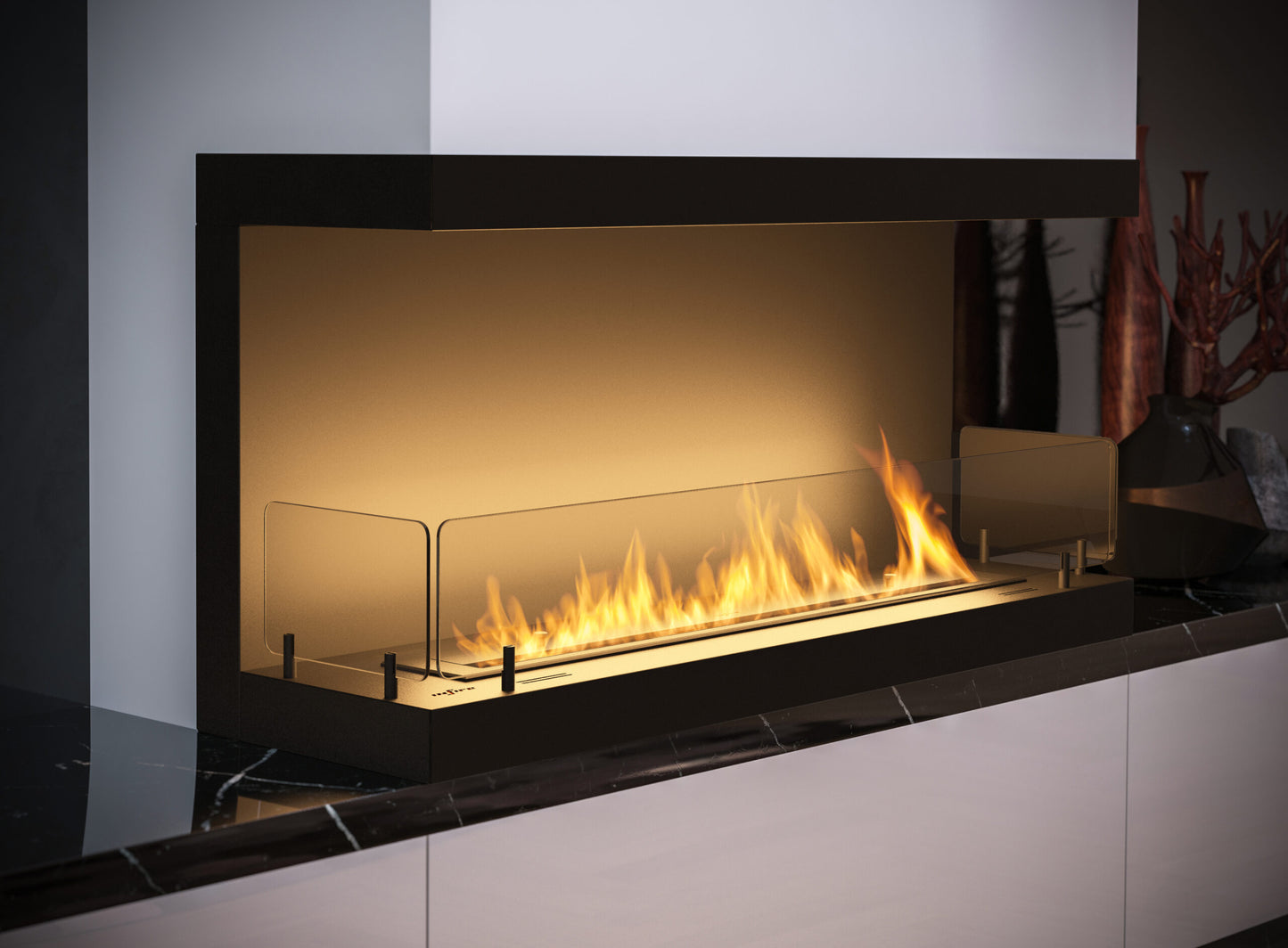 Biokamīns INSI C 3. versijas 100/50/30; 120/50/30 cm melns - N1 Home