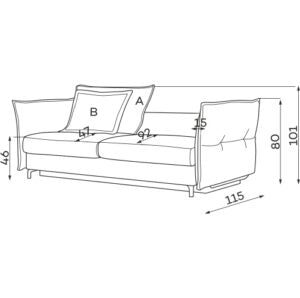 Dīvāns Carmen Corner S2 Befame 318/187/101 cm olīves - N1 Home