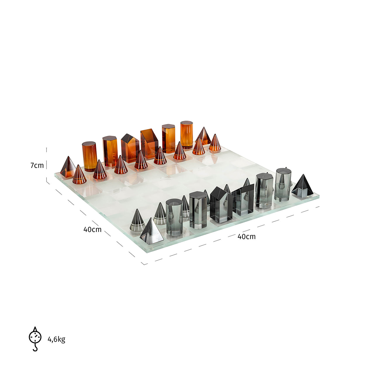 Dekoratīvs priekšmets Richmond Interiors Šaha galdiņš Zyenna 7/40/40 cm brūns/pelēks - N1 Home