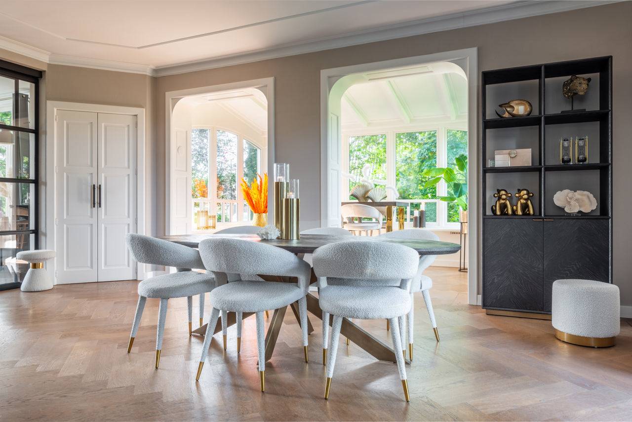 Galds Blackbone Brass black rustic Richmond Interiors 76/230/100 cm melns/bronza - N1 Home