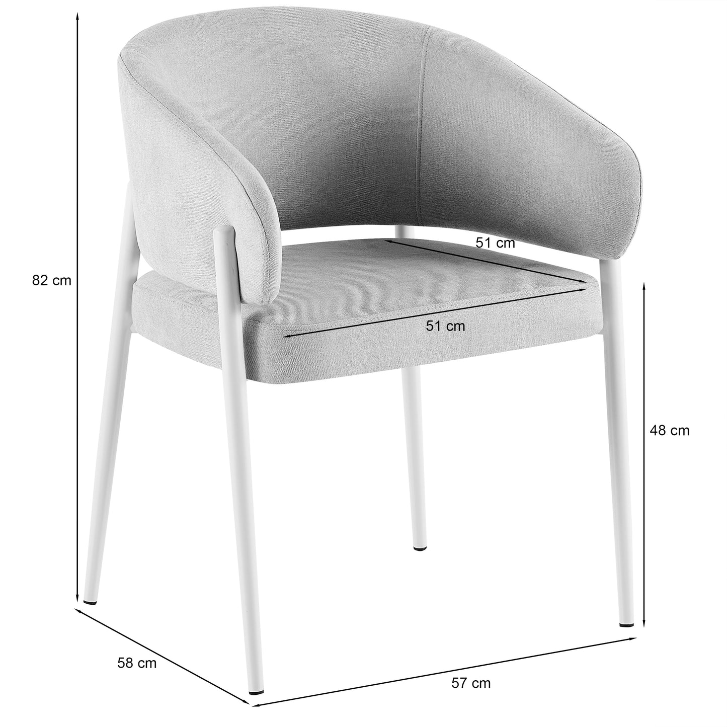 Krēsls Resil 57/82/58 cm gaiši bēšs