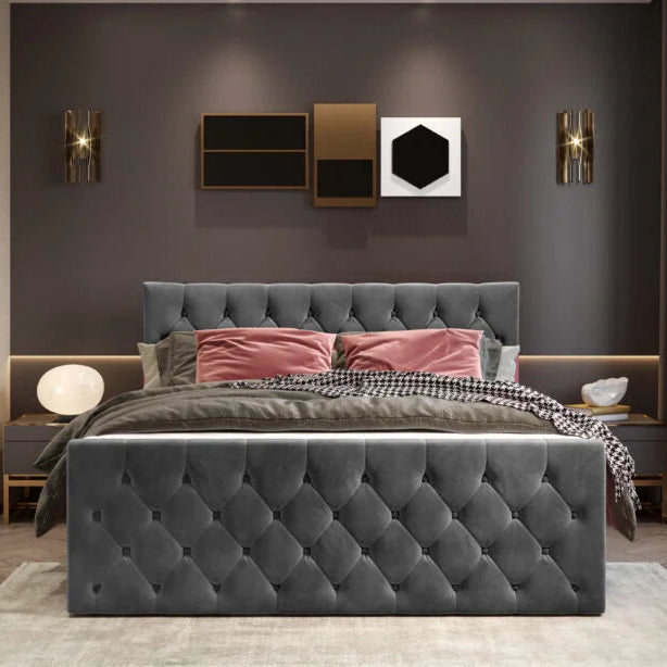 Gulta Charl 140/160/180 cm tumši pelēks - N1 Home