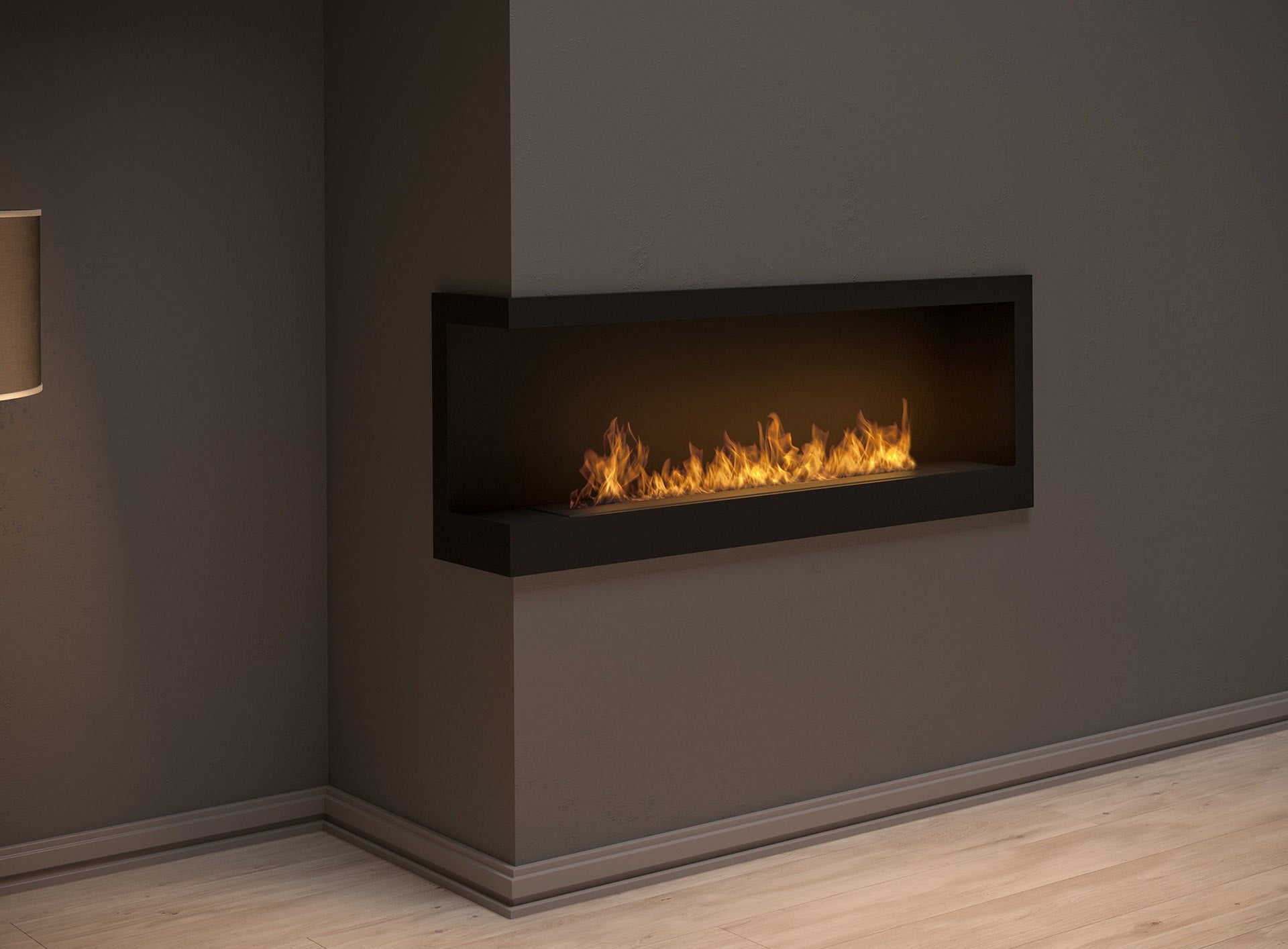 Biokamīns Cornia 120/45/20 cm melns - N1 Home