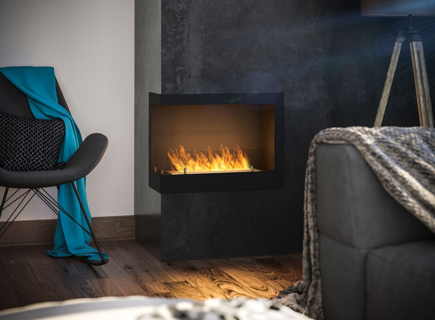 Biokamīns Cornia 60/45/24 cm melns - N1 Home