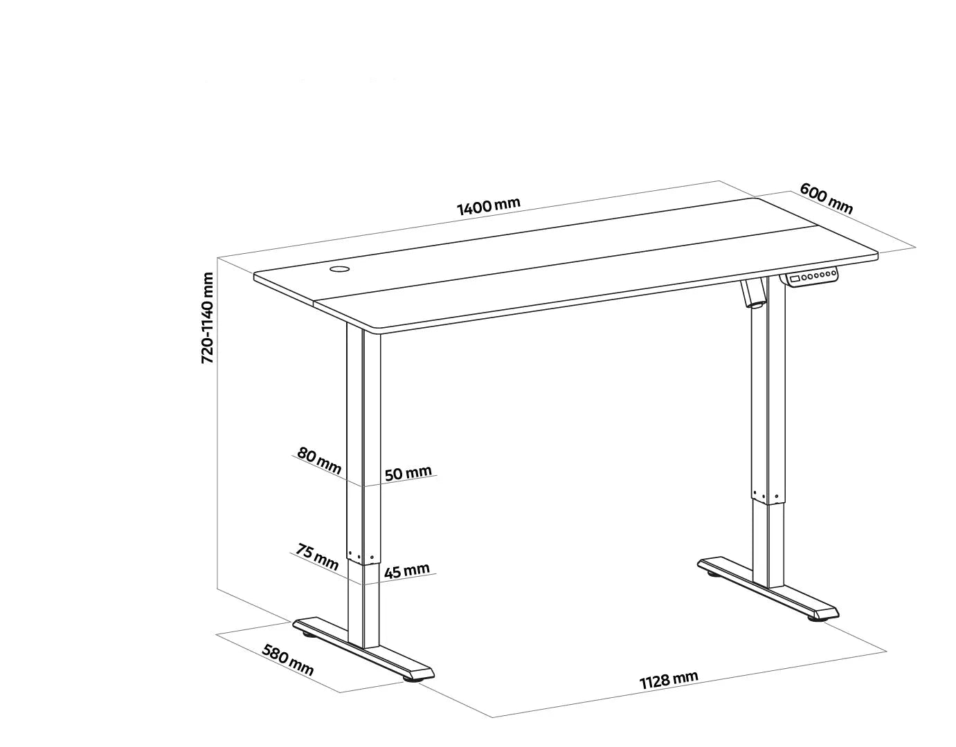 Galds HR 140/60 cm balts - N1 Home