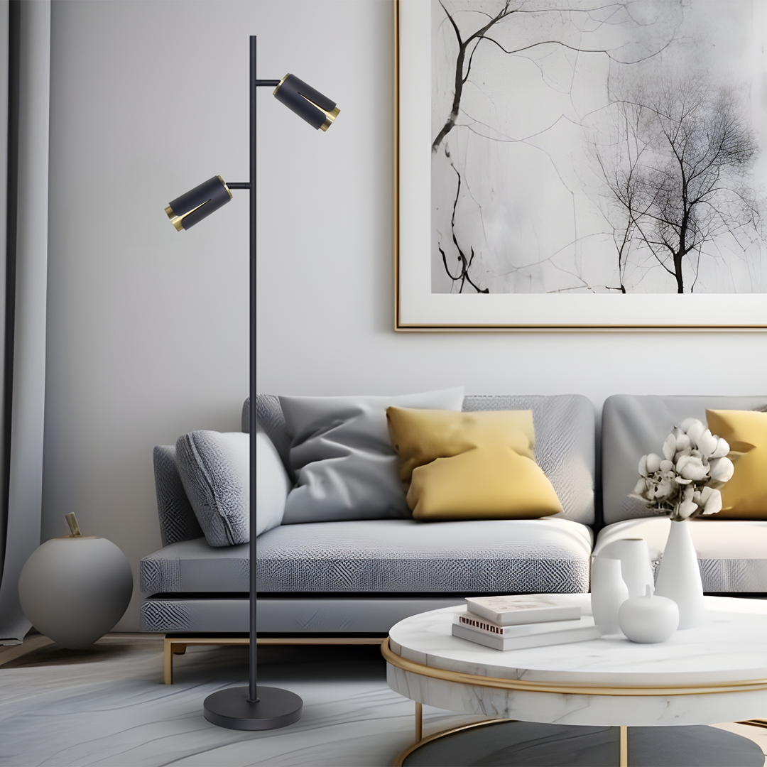 Grīdas lampa Flo 23/150/23 cm melns - N1 Home