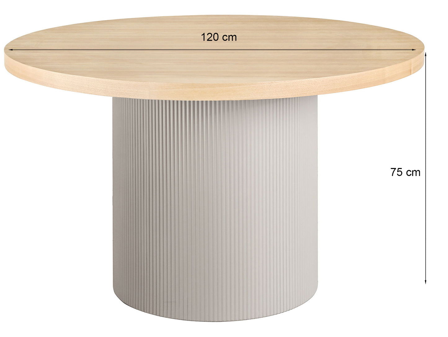 Galds Sola 75/120 cm caiši pelēks/ozols - N1 Home