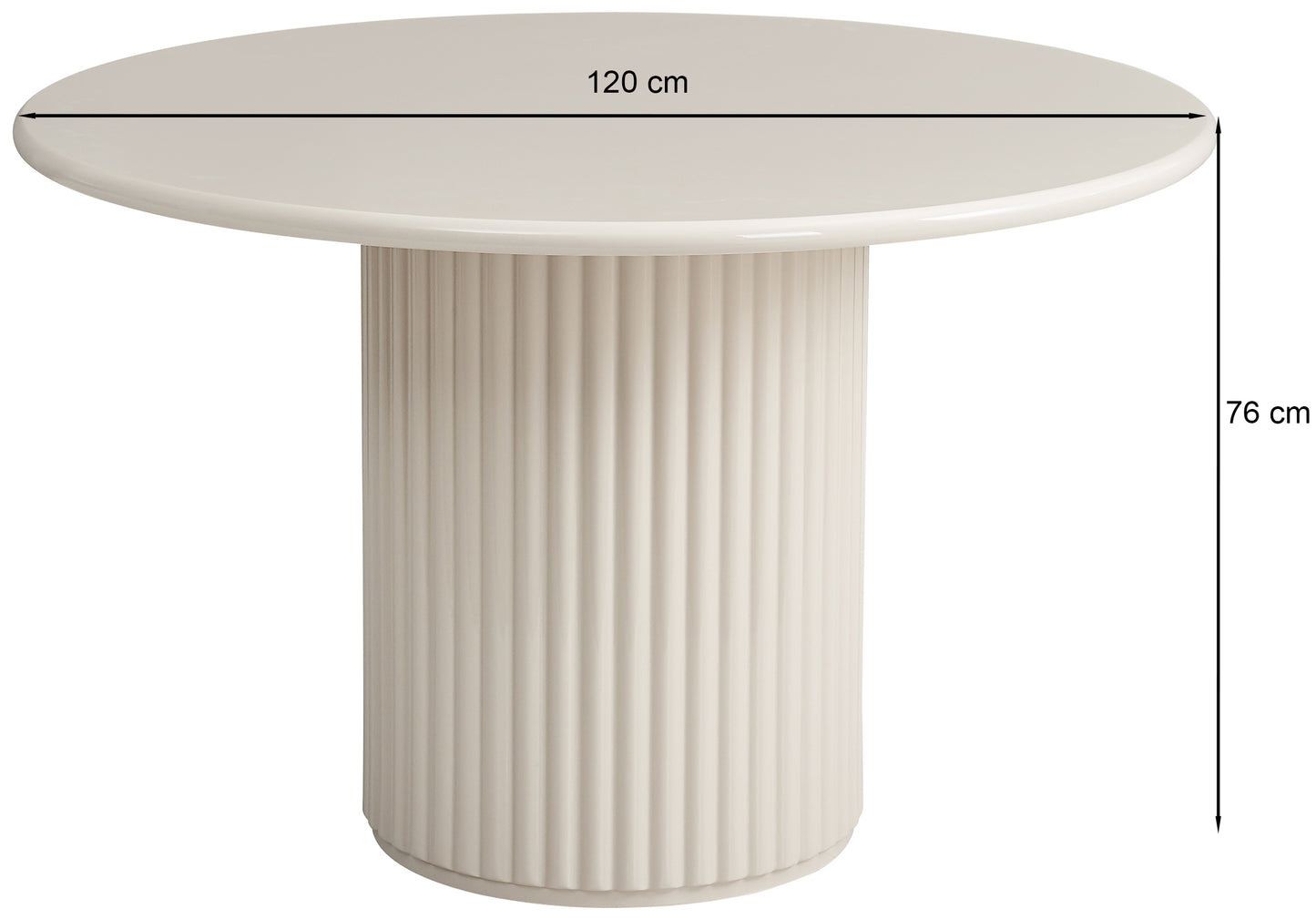 Galds Prino 120/120/76 cm krēms - N1 Home