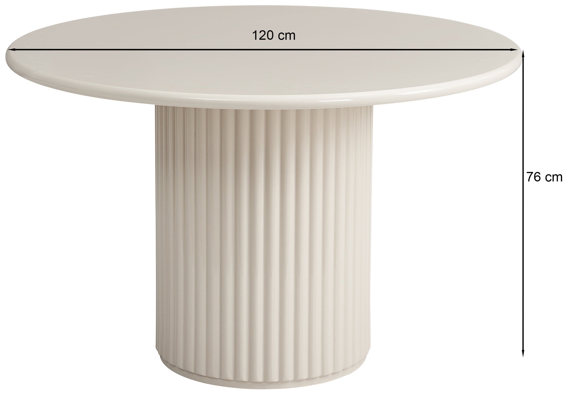 Galds Prino 120/120/76 cm krēms - N1 Home