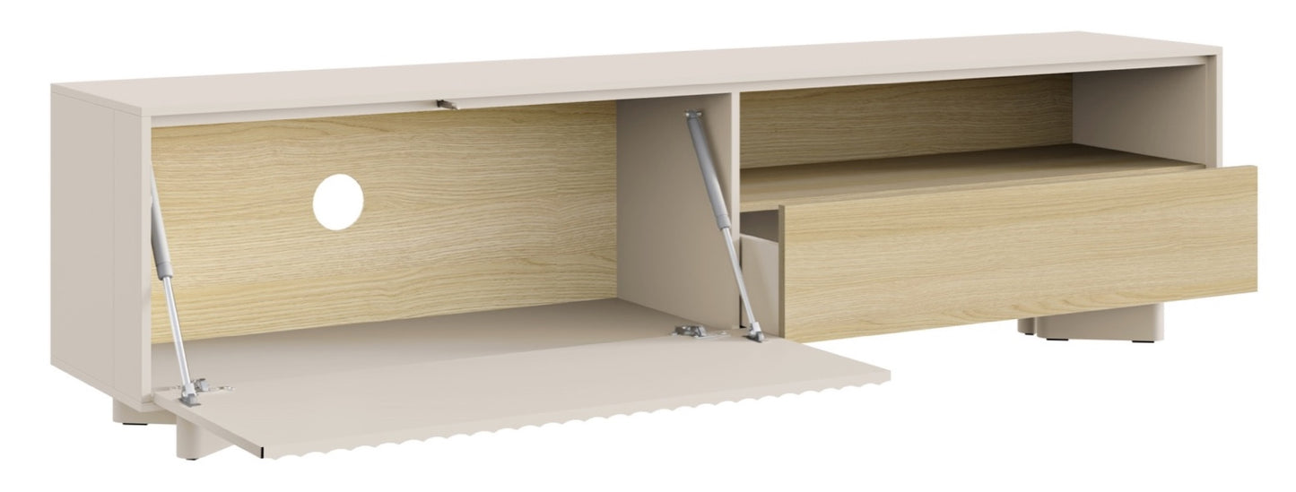 TV skapis Distri Riffle 175/46/35 cm Vičencas ozols/kašmirs